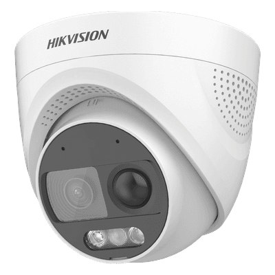 Turret TURBOHD 2 Megapixeles (1080p) / Imagen a color 24/7 / Lente 2.8 mm / Luz Blanca 20 mts / Exterior IP67 / WDR 130dB / Sensor PIR / Sirena Integrada / Estrobo ROJO - AZUL / Micrófono Integrado