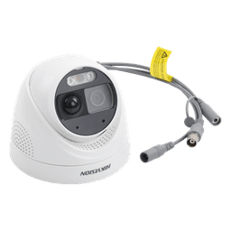 Turret TURBOHD 2 Megapixeles (1080p) / Imagen a color 24/7 / Lente 2.8 mm / Luz Blanca 20 mts / Exterior IP67 / WDR 130dB / Sensor PIR / Sirena Integrada / Estrobo ROJO - AZUL / Micrófono Integrado
