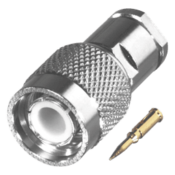 Conector TNC Macho Especial de Rosca, Sin Herrajes para Cables RG-58/U, Níquel // Delrin.