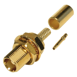 Conector MCX Hembra para Panel Trasero D-Plano, de Anillo Plegable para RG-316/U, Grupo B, Oro/ Oro/ Teflón. 