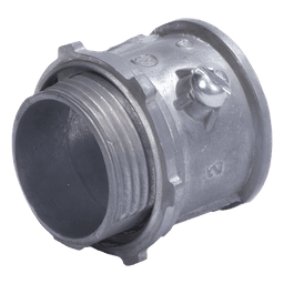 Conector 1 1/2" (38mm) pared delgada con tornillo galvanizado etiqueta verde