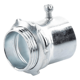 Conector 1 1/2" (38mm) pared delgada con tornillo galvanizado etiqueta verde