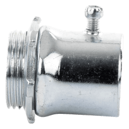 Conector 1 1/2" (38mm) pared delgada con tornillo galvanizado etiqueta verde