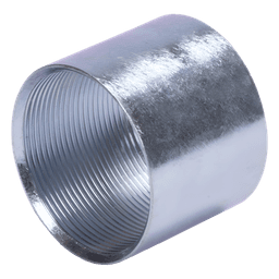 Cople 2" (52mm) pared gruesa con rosca galvanizado etiqueta amarilla