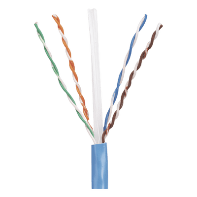 Bobina de Cable UTP 305 Metros (1000 Pies) de Cobre, PanNet, Azul, Categoría 5e (24 AWG), Riser (CMR), de 4 Pares
