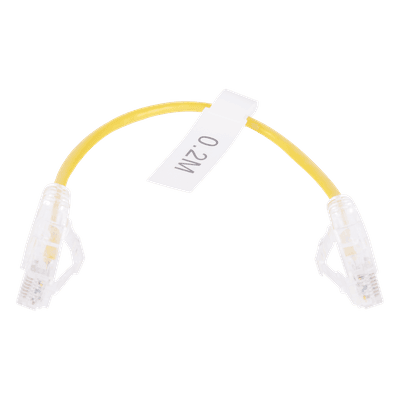 Cable de Parcheo Slim UTP Cat6 - 20 cm (7.87 Pulgadas) Amarillo Diámetro Reducido (28 AWG)