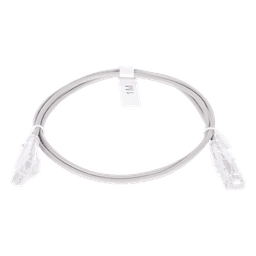 Cable de Parcheo Slim UTP Cat6 - 1 Metro (3.28 Pies), Gris, Diámetro Reducido (28 AWG)