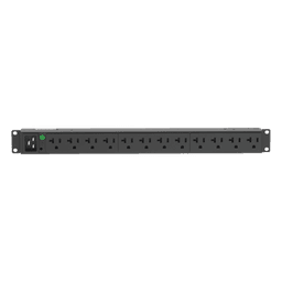 PDU Básico para Distribución de Energía, Enchufe de Entrada NEMA L5-20P, Con 12 Contactos NEMA 5-20R, Instalación Horizontal de 19in, 1UR, 20 Amp, 120 Vca