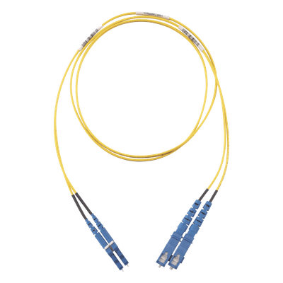 Jumper de Fibra Óptica / Monomodo OS2 9/125 / LC-SC Duplex / OFNR Riser / LSZH / 5 m (16.40 pies) / Amarillo