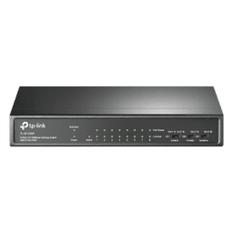 Switch PoE+ No Administrable / De Escritorio 9 puertos 10/100 Mbps / 8 puertos PoE af/at Inteligente / Presupuesto 65 W / Hasta 250 metros