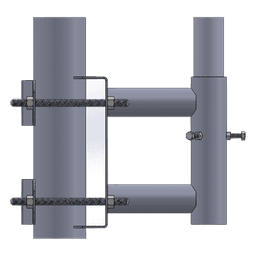 Adaptador de Mástil a Poste / Acero ASTM A36 / Galvanizado por Inmersión en Caliente / Diámetro de Mástil 5.08 cm (2') / Postes hasta 7.62 cm (3') de Diámetro