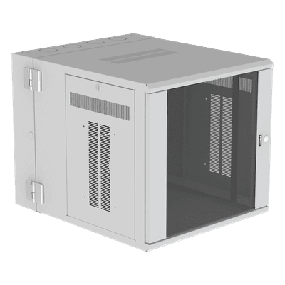 Gabinete PanZone de Montaje en Pared, de 19in, Puerta con Ventana de Seguridad, 12 UR, 762mm de Profundidad, Color Blanco