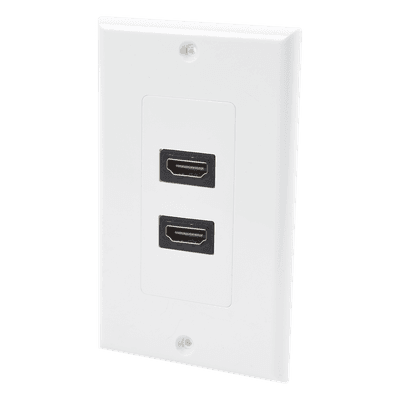 Placa de Pared / 2 Puertos HDMI Hembra a Hembra / 4K UHD / UL 94V-0 / 70 x 115mm / 2.75' x 4.52'