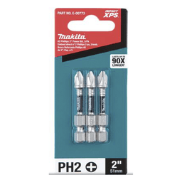 Punta Reforzada para Impacto / Phillips #2 / Vástago Hexagonal 1/4" / Longitud 2" (50.8 mm) / Paquete 3 Piezas