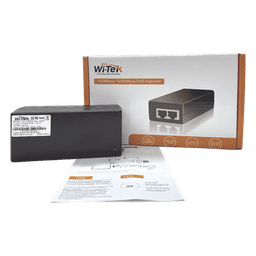 Inyector Hi-PoE 60 W Gigabit / Alimenta Equipos PoE 802.3 af Hasta 15W - PoE at Hasta 30W - PoE bt Hasta 60W / Instalación Para Interior / Alcance de Hasta 100 metros / Plug and Play / No se Necesita Configurar