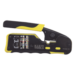 Ponchadora/Pelacables/Cortacables con Matraca para Conectores Pass-Thru RJ45 y Conectores Estándar RJ11/RJ12.