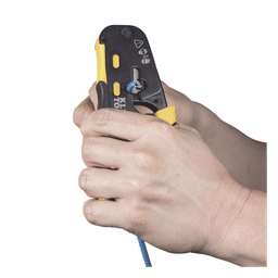 Ponchadora/Pelacables/Cortacables con Matraca para Conectores Pass-Thru RJ45 y Conectores Estándar RJ11/RJ12.