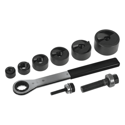 Juego de Sacabocados / 6 Piezas / 1/2 a 2 Pulgadas (12.7 a 50.8 mm) / Con Llave Matraca y Estuche