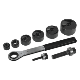 Juego de Sacabocados / 6 Piezas / 1/2 a 2 Pulgadas (12.7 a 50.8 mm) / Con Llave Matraca y Estuche