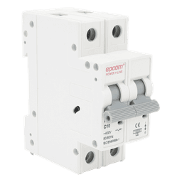 Protección Térmica/ Interruptor 2P, 10 A,  Corriente Alterna  400 Vca para Aplicación Fotovoltaica Montaje Riel DIN
