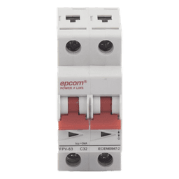 Protección Térmica/ Interruptor 2P, 32A,  Corriente Directa  800 Vcc para Aplicación Fotovoltaica Montaje Riel DIN