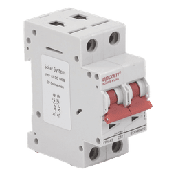Protección Térmica/ Interruptor 2P, 32A,  Corriente Directa  800 Vcc para Aplicación Fotovoltaica Montaje Riel DIN