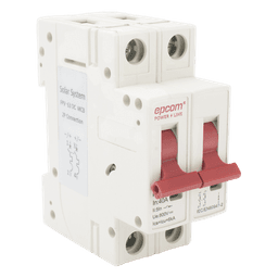 Protección Térmica/ Interruptor 2P, 40 A,  Corriente Directa  800 Vcc para Aplicación Fotovoltaica Montaje Riel DIN