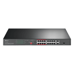 Switch PoE+ No Administrable / 16 Puertos 10/100 Mbps / 2 Puertos Gigabit RJ45 / 1 Puerto SFP / PoE Extendido 250 m (820.2 ft) / 150 W / Aislamiento de Tráfico