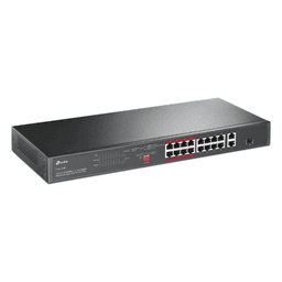 Switch PoE+ No Administrable / 16 Puertos 10/100 Mbps / 2 Puertos Gigabit RJ45 / 1 Puerto SFP / PoE Extendido 250 m (820.2 ft) / 150 W / Aislamiento de Tráfico