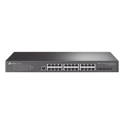 Switch Administrable L2+/L3 / 24 Puertos Gigabit / 4 Puertos SFP+ 10G / 128 Gbps / Sin Ventilador / Omada SDN