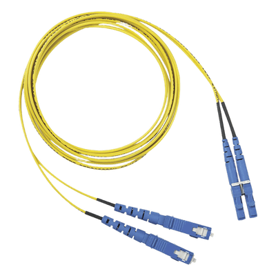 Jumper de Fibra Óptica / Monomodo OS2 9/125 / LC-SC Duplex / OFNR Riser / 1 m (3.28 pies) / Amarillo