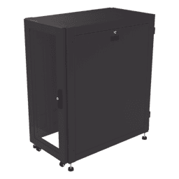 Gabinete de Piso para Telecomunicaciones / 24 UR / 600 x 1000 mm / Puerta con Cristal Templado / Cierre 3 Puntos / Postes Ajustables