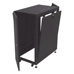 Gabinete de Piso para Telecomunicaciones / 24 UR / 600 x 1000 mm / Puerta con Cristal Templado / Cierre 3 Puntos / Postes Ajustables