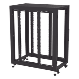 Gabinete de Piso para Telecomunicaciones / 24 UR / 600 x 1000 mm / Puerta con Cristal Templado / Cierre 3 Puntos / Postes Ajustables