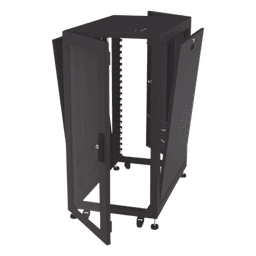 Gabinete de Piso para Telecomunicaciones / 24 UR / 600 x 1000 mm / Puerta con Cristal Templado / Cierre 3 Puntos / Postes Ajustables