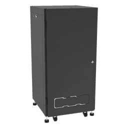 Gabinete de Piso 19in / 24UR / 600 mm Profundidad / Carga 532 kg / Puerta con Cristal Templado / Cierre 3 Puntos