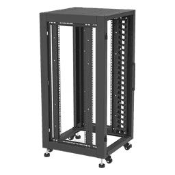 Gabinete de Piso 19in / 24UR / 600 mm Profundidad / Carga 532 kg / Puerta con Cristal Templado / Cierre 3 Puntos