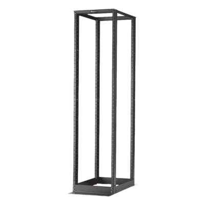 Rack de Cuatro Postes Estándar de 19", Rieles Numerados y Roscados #12-24, Profundidad Máxima de 23 in, 45 Unidades de Rack, Color Negro