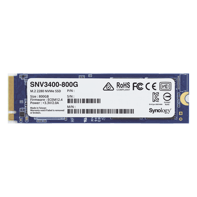 SSD 800GB NVMe M.2 2280, diseñada para Synology NAS con ranuras M.2 integradas