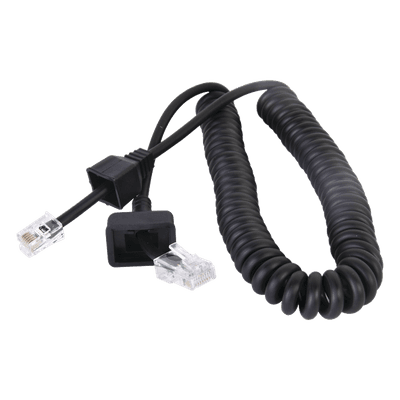 Cable para Micrófono de Radio Móvil / Conector RJ-45 de 6 Pines / Longitud 300 mm (11.8 in) / Cobre Desnudo / Temperatura -20~105°C / Funda PP-PU
