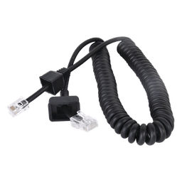 Cable para Micrófono de Radio Móvil / Conector RJ-45 de 6 Pines / Longitud 300 mm (11.8 in) / Cobre Desnudo / Temperatura -20~105°C / Funda PP-PU