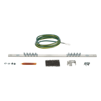 Kit de Puesta a Tierra con Jumper 6 AWG RGREJ696Y y Barra de Conexiones de 20 Orificios RGRB19U, para Rack de 19in
