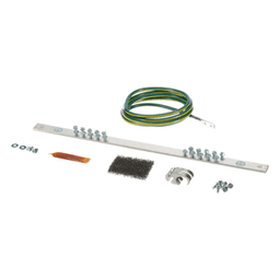 Kit de Puesta a Tierra con Jumper 6 AWG RGREJ696Y y Barra de Conexiones de 20 Orificios RGRB19U, para Rack de 19in