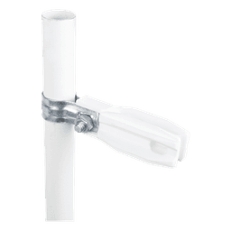 Aislador de Paso o Esquina / Abrazadera 1" (25 mm) / Resina Virgen 100% / Acero Galvanizado / Protección UV / Bolsa 100 Unidades