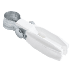 Aislador de Paso o Esquina / Abrazadera 1" (25 mm) / Resina Virgen 100% / Acero Galvanizado / Protección UV / Bolsa 100 Unidades