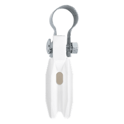 Aislador de Paso o Esquina / Abrazadera 1" (25 mm) / Resina Virgen 100% / Acero Galvanizado / Protección UV / Bolsa 100 Unidades