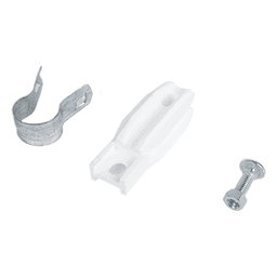 Aislador de Paso o Esquina / Abrazadera 1" (25 mm) / Resina Virgen 100% / Acero Galvanizado / Protección UV / Bolsa 100 Unidades