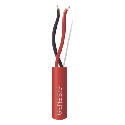 Bobina de 152 Metros (500 Pies) de Alambre / 2 x 18 AWG / Riser / Resistente al Fuego / Color Rojo / Tipo FPLR- CL3R - C(UL) -FT4 / Para Sistemas Contra Incendio o Sistemas de Evacuación