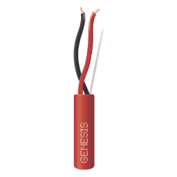 Bobina de 152 Metros (500 Pies) de Alambre / 2 x 18 AWG / Riser / Resistente al Fuego / Color Rojo / Tipo FPLR- CL3R - C(UL) -FT4 / Para Sistemas Contra Incendio o Sistemas de Evacuación