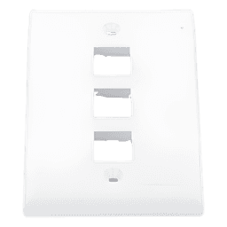 Placa de Pared Vertical, Salida Para 3 Puertos Keystone, Color Blanco